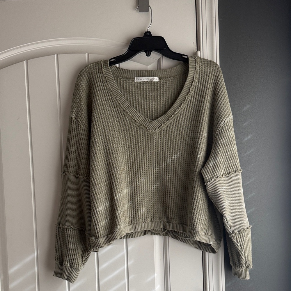 Altar’d State Sage V-Neck Sweater